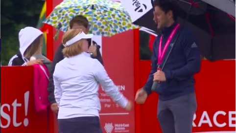 Young golfer Amy Bockerstette meets Niall Horan at World Invitational